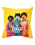 'The Doggo Beatles' Personalized 3 Pet Throw Pillow