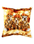 'The Firefighters' Personalized 3 Pet Throw Pillow