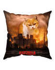 'Catzilla' Personalized Pet Throw Pillow
