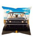 'The Classic Woofstang' Personalized 3 Pet Throw Pillow