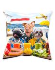 'The Beach Dogs' Personalized 3 Pet Throw Pillow