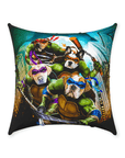 'Teenage Mutant Ninja Doggos' Personalized 4 Pet Throw Pillow