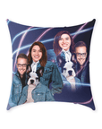 '1980s Lazer Portrait 1 Pet/Humans' Personalized Throw Pillow