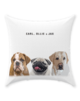 Personalized Modern 3 Pet Throw Pillow