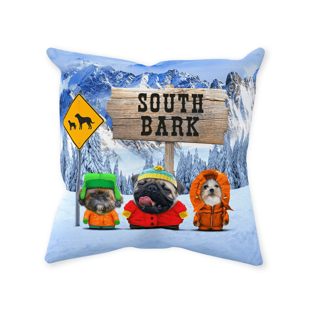 &#39;South Bark&#39; Personalized 3 Pet Throw Pillow