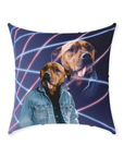 '1980s Lazer Portrait' Personalized Throw Pillow