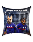 'France Doggos' Personalized 2 Pet Throw Pillow