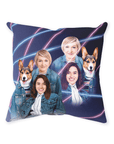 '1980s Lazer Portrait 1 Pet/Humans(Females)' Personalized Throw Pillow