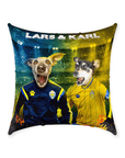'Sweden Doggos Euro Football' Personalized 2 Pet Throw Pillow