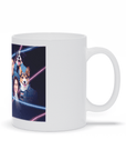'1980s Lazer Portrait 2 Pet & Humans' Personalized Mug