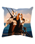 'Titanic Doggos' Personalized 2 Pet Throw Pillow