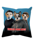 'Trailer Park Dogs' Personalized 3 Pet Throw Pillow