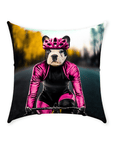 'The Female Cyclist' Personalized Pet Throw Pillow