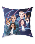 '1980s Lazer Portrait 1 Pet/Humans(Females)' Personalized Throw Pillow