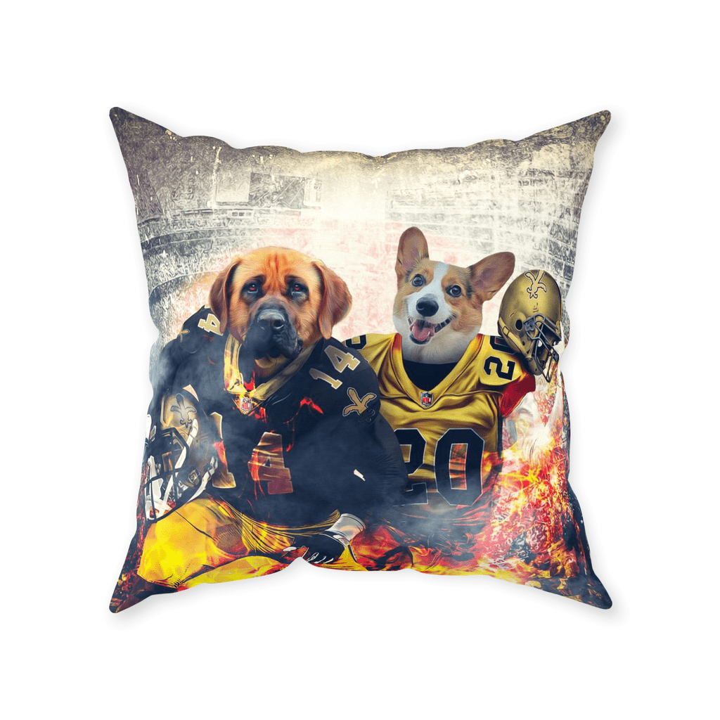 &#39;New Orleans Doggos&#39; Personalized 2 Pet Throw Pillow