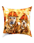 'The Firefighters' Personalized 2 Pet Throw Pillow