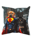 'Superdog & Batdog' Personalized 2 Pet Throw Pillow