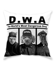 'D.W.A. (Doggos With Attitude)' Personalized 3 Pet Throw Pillow