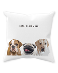 Personalized Modern 3 Pet Throw Pillow