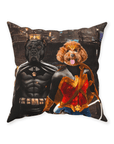 'Batdog & Wonder Doggette' Personalized 2 Pet Throw Pillow
