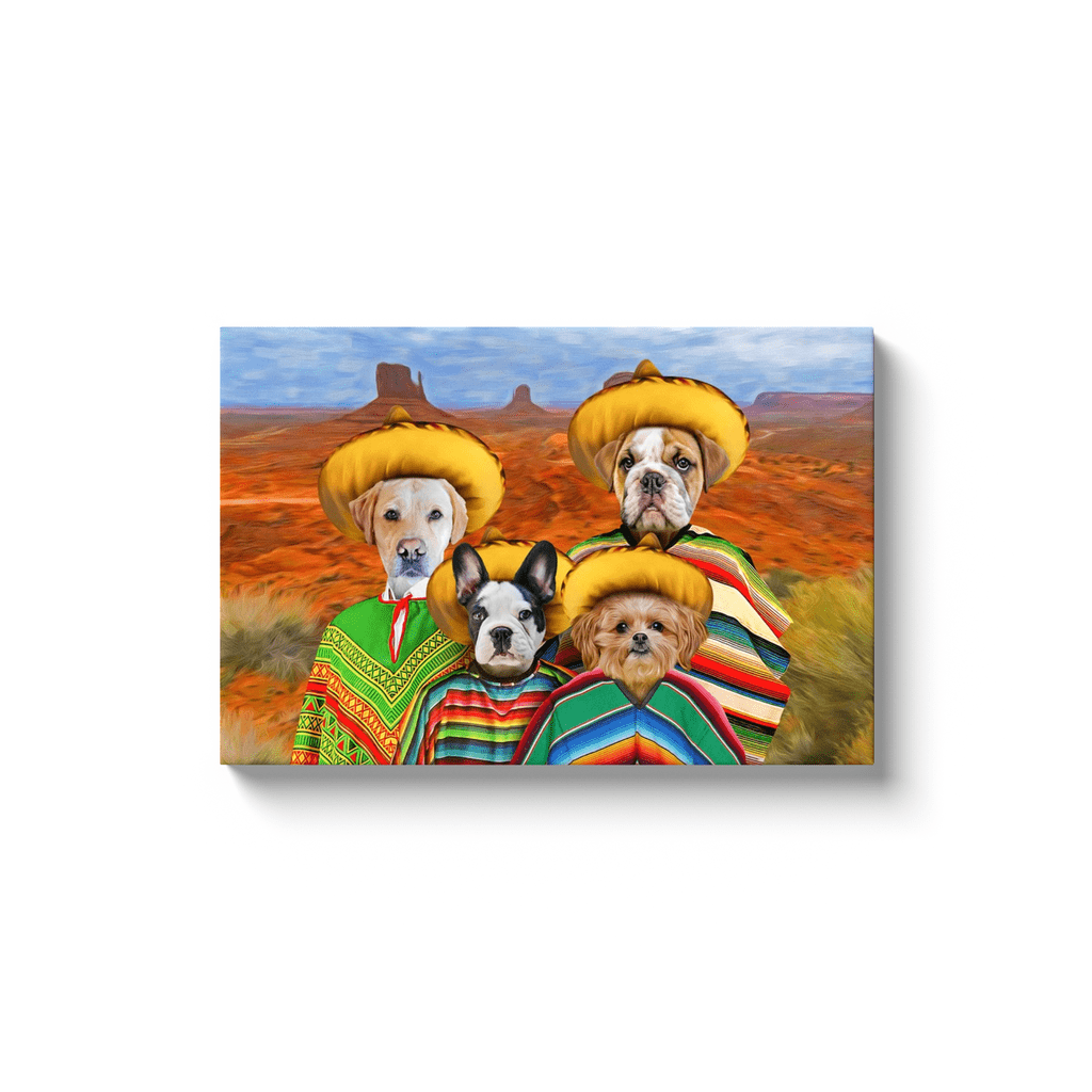 &#39;4 Amigos&#39; Personalized 4 Pet Canvas