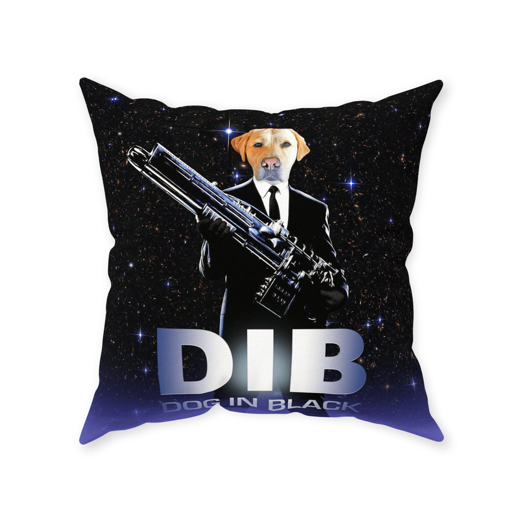 &#39;Dog in Black&#39; Personalized Pet Throw Pillow