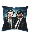 'The Blues Doggos' Personalized 2 Pet Throw Pillow