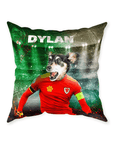 'Wales Doggos Soccer Personalized Pet Throw Pillow