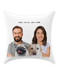 Personalized Modern 2 Pet & Humans Throw Pillow