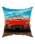 'The Classic Paw-Vette' Personalized 2 Pet Throw Pillow