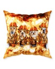'The Firefighters' Personalized 4 Pet Throw Pillow