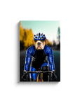 'The Male Cyclist' Personalized Pet Canvas