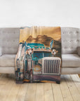 'The Truckers' Personalized 2 Pet Blanket