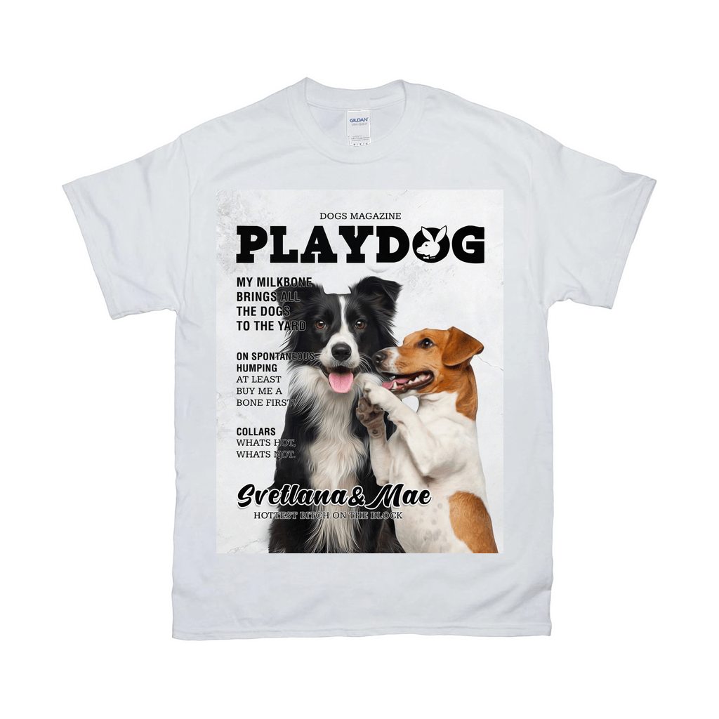 &#39;Playdog&#39; Personalized 2 Pet T-Shirt