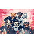 'New England Doggos' Personalized 5 Pet Standing Canvas