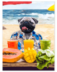 'The Beach Dog' Personalized Pet Mini Portrait