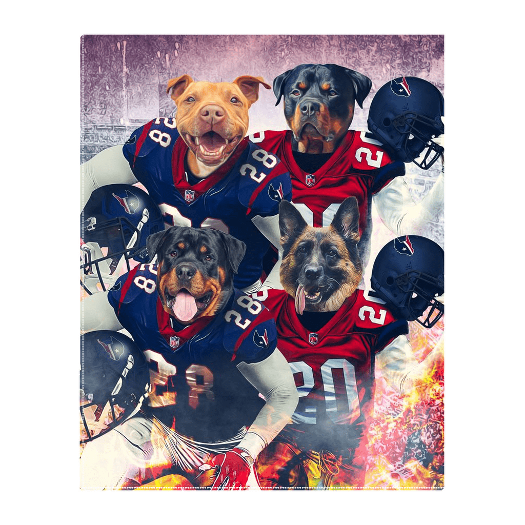 &#39;Houston Doggos&#39; Personalized 4 Pet Standing Canvas