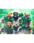 'New York Jet-Doggos' Personalized 6 Pet Standing Canvas