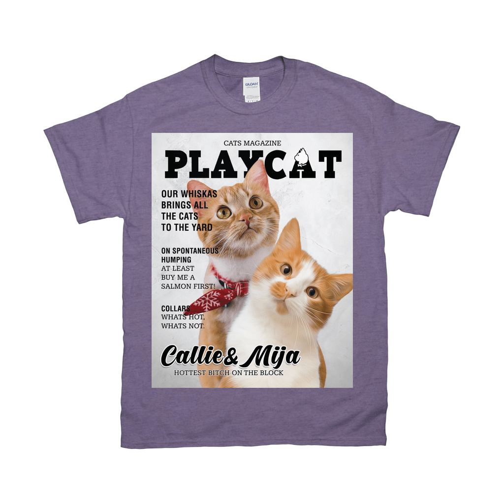Camiseta personalizada para 2 mascotas &#39;Playcat&#39;