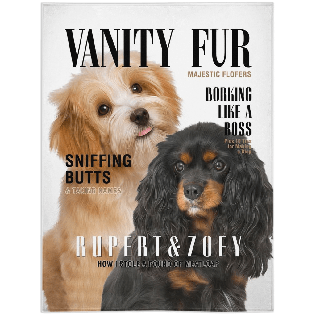 &#39;Vanity Fur&#39; Personalized 2 Pet Blanket
