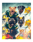 'Green Bay Doggos' Personalized 4 Pet Standing Canvas