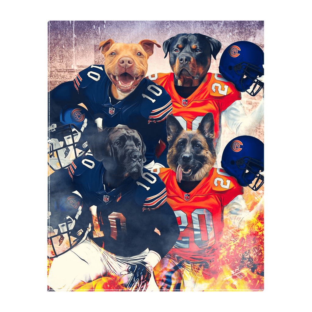 &#39;Chicago Doggos&#39; Personalized 4 Pet Standing Canvas