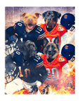 'Chicago Doggos' Personalized 4 Pet Standing Canvas