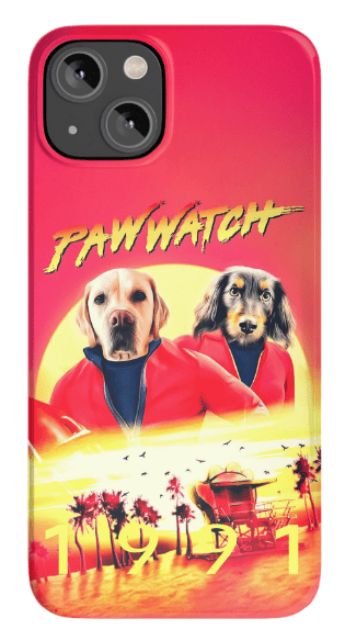 Funda personalizada para teléfono con 2 mascotas &#39;Paw Watch 1991&#39;