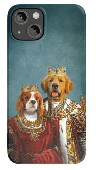 Funda para móvil personalizada con 2 mascotas &#39;Rey y Reina&#39;