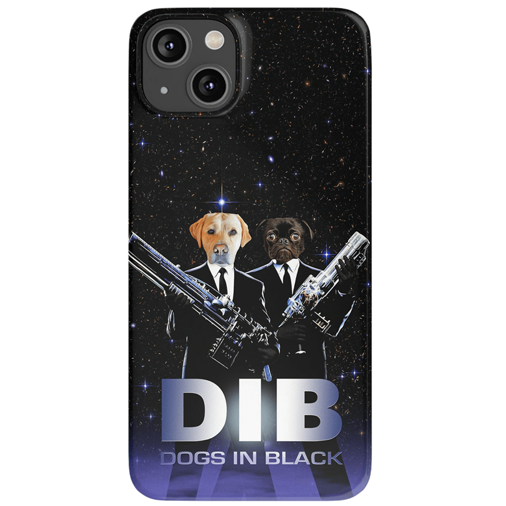 &#39;Dogs in Black&#39; Personalized 2 Pet Phone Case
