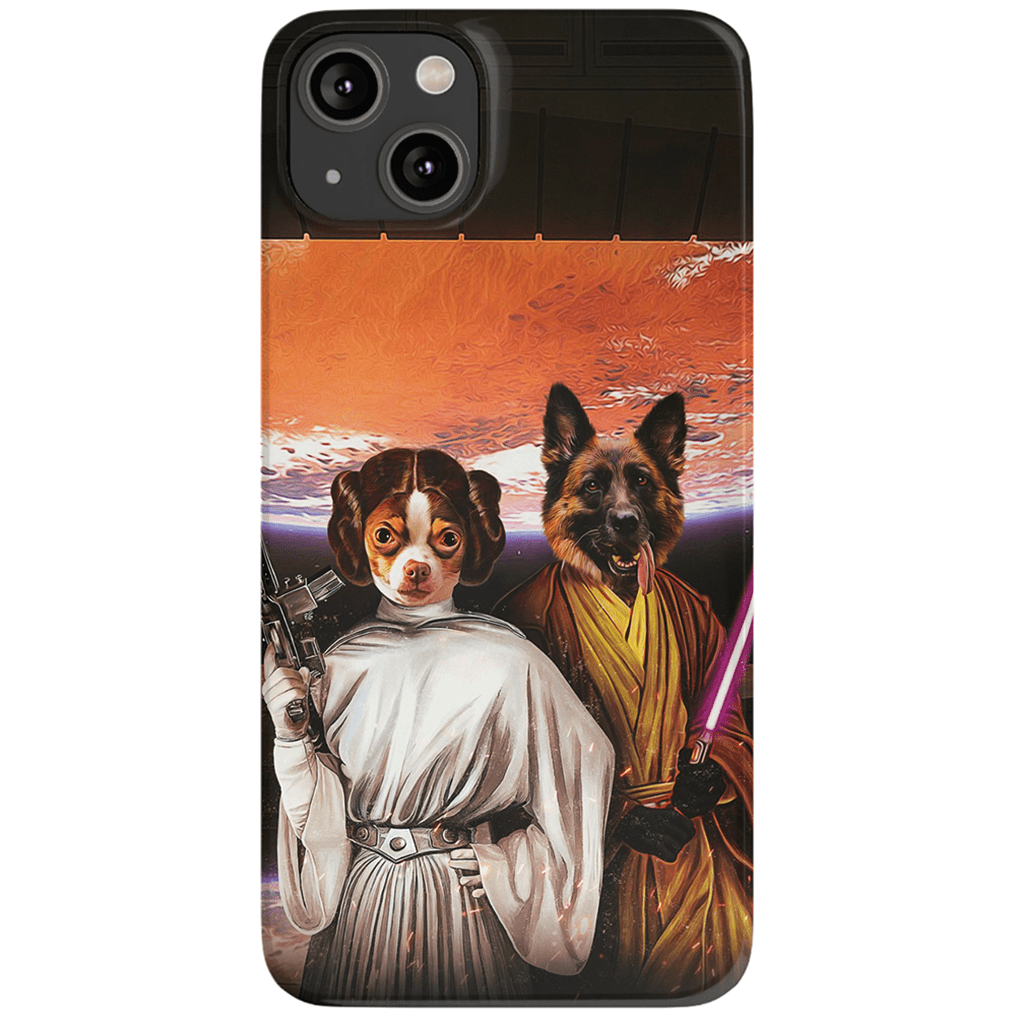 &#39;Princess Leidown &amp; Jedi-Doggo&#39; Personalized 2 Pet Phone Case