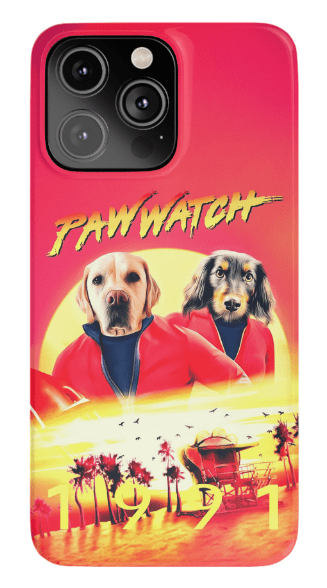 Funda personalizada para teléfono con 2 mascotas &#39;Paw Watch 1991&#39;