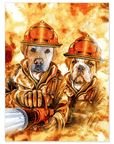 'The Firefighters' Personalized 2 Pet Mini Portrait