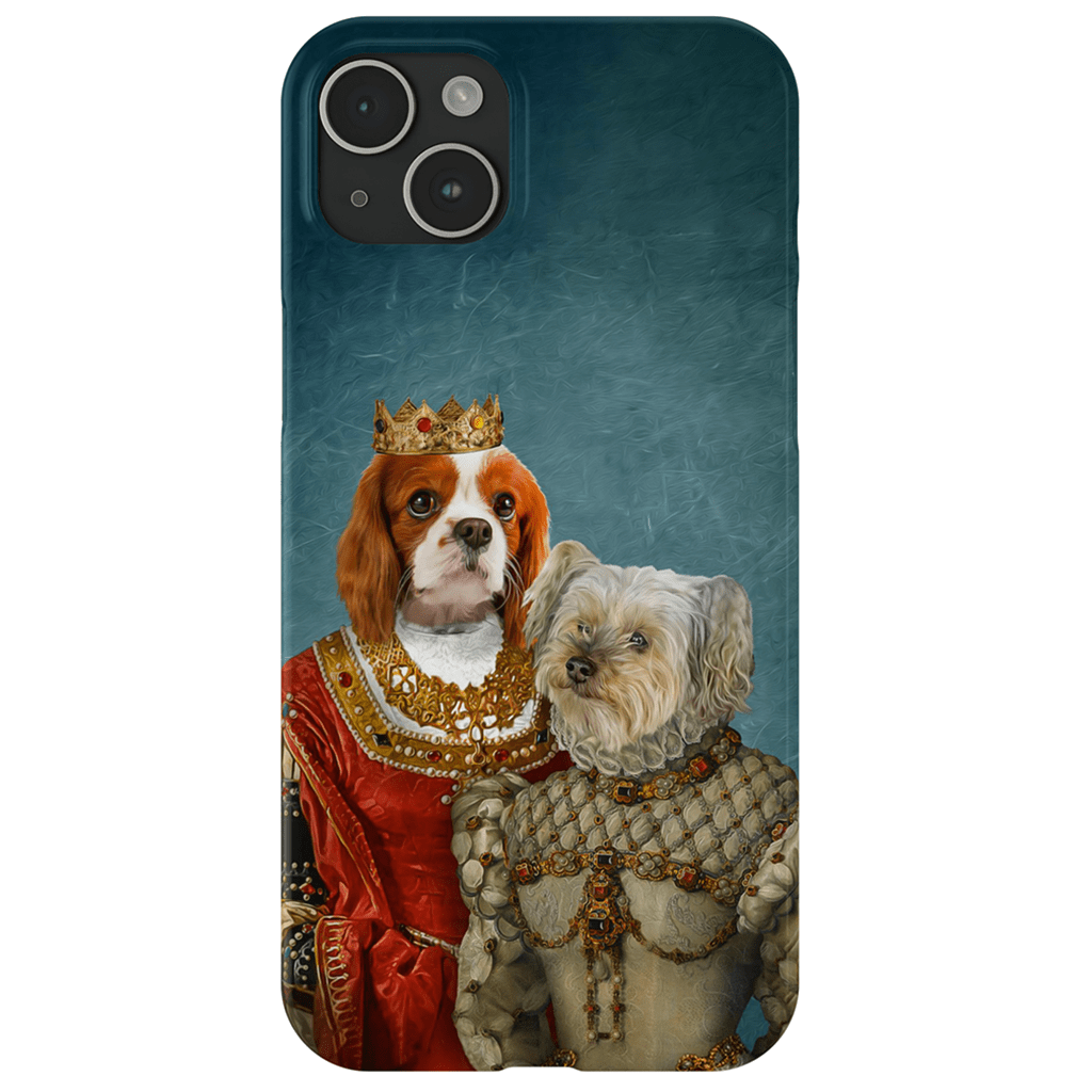 &#39;Queen and Princess&#39; Personalized 2 Pet Phone Case